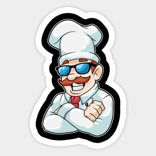 Chef with Chef's hat & funny Sunglasses Sticker